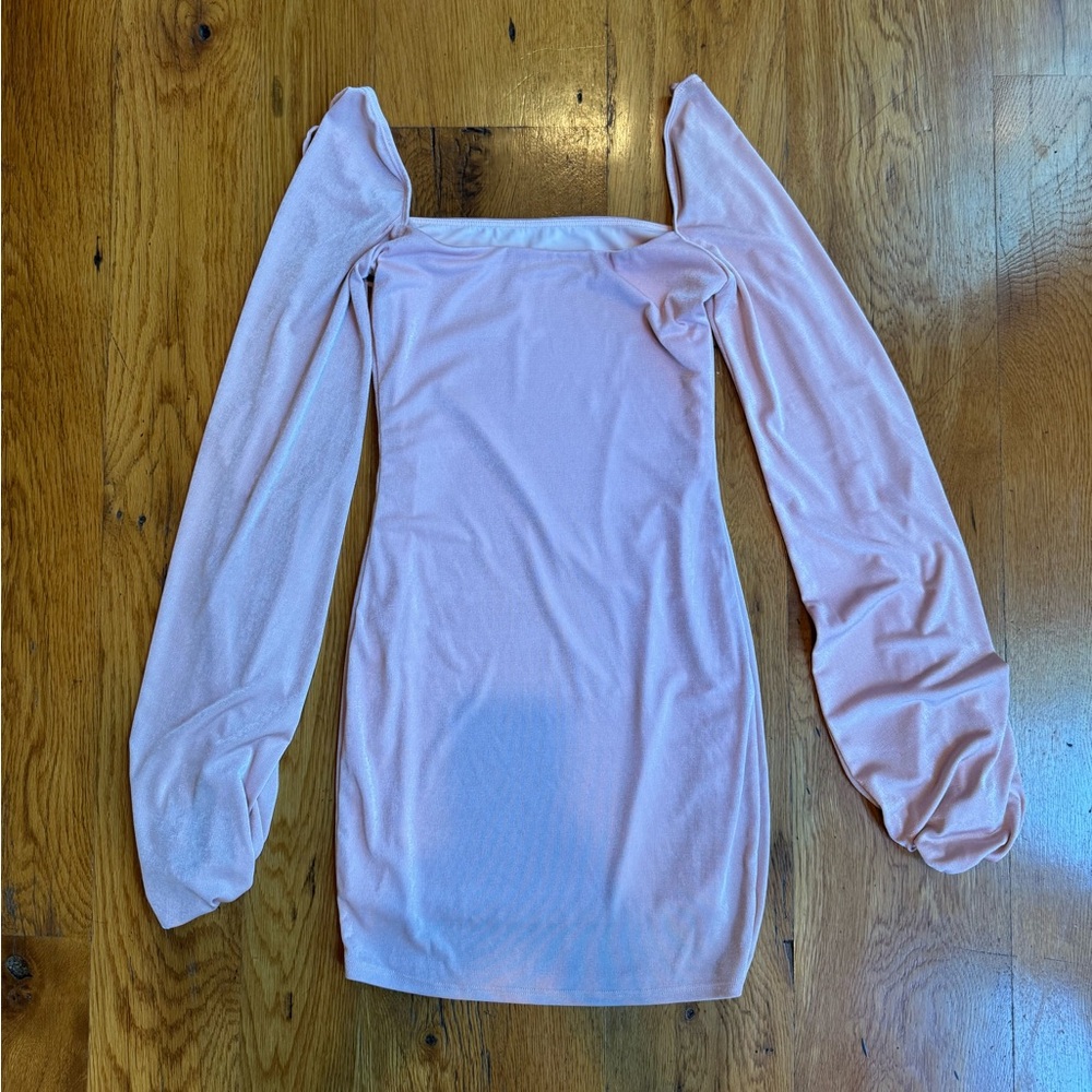Elegant Pink Long Sleeve Dress